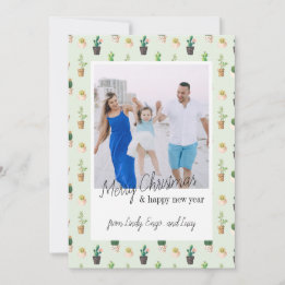 Cartões de Natal do Deserto do Foto Retro Cactus