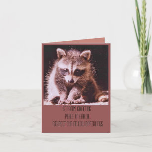 Cartões de natal do Kit Raccoon