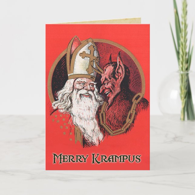 Cartões de Natal do Krampus feliz (Frente)