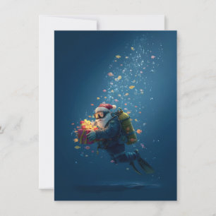 Cartões de Natal do Papai Noel de Mergulho
