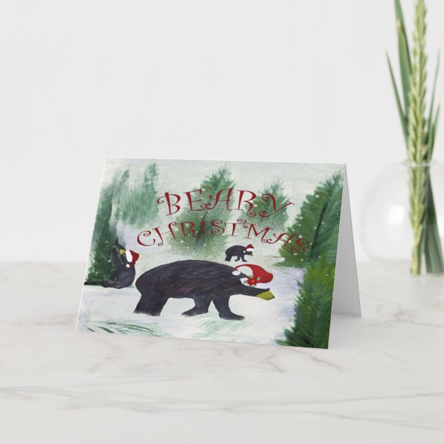 Cartões de Natal do ursinho Beary. (Frente)