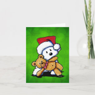 Cartões de Natal do Westie and Teddy Bear