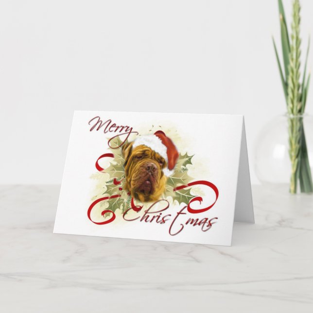 Cartões de Natal Dogue de Bordeaux (Frente)