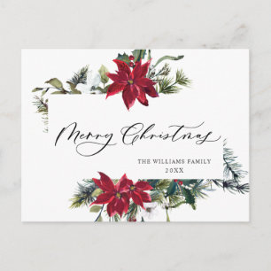 Cartões de natal Elegante de Poinsettia de Natal