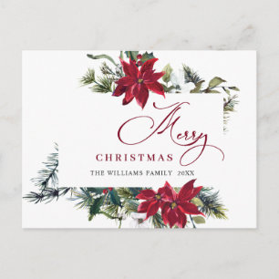 Cartões de natal Elegante de Poinsettia de Natal