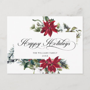 Cartões de natal Elegante de Poinsettia de Natal