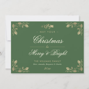 Cartões de Natal Elegante Vintage Green