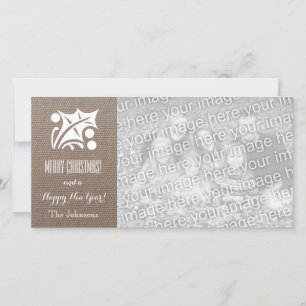 Cartões de Natal em burlap com fotos de Feriado pe