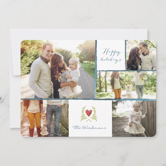 Cartões de Natal em Colagem - Cartões com Florais  (Frente)