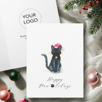 Cartões de Natal Empresariais Com Logotipo Gato Pr