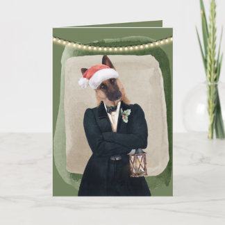 Cartões de natal Engraçado de German shepherd Chic