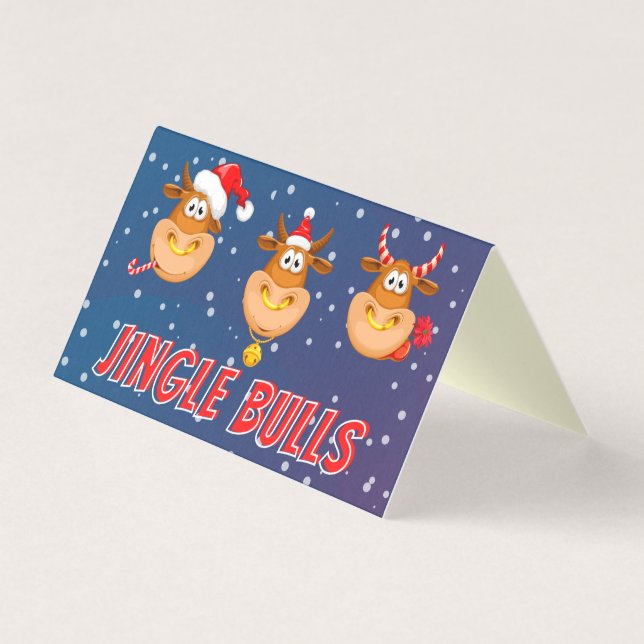 Cartões de Natal Engraçado Jingle Bulls 25 (Frente)