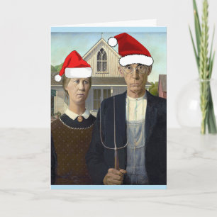 CARTÕES DE NATAL ENGRAÇADOS AMERICAN GOTHIC