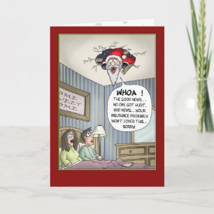 Cartões de Natal engraçados: Aterrissagem difícil