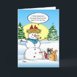 Cartões de Natal Engraçados | Cartões de natal Tab<br><div class="desc">Amor enviar cartões de Natal engraçados personalizados para amigos e família? Aqui está uma carta de cartões de natal de gato com uma ilustração única de Raphaela Wilson. O desenho original retrata 2 aves cardeal vermelhas num ninho acima de Frosty, a cabeça do boneco de neve. Não precisa se preocupar...</div>