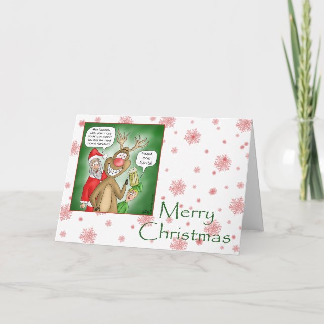 Cartões de Natal engraçados: Compras de Bar (Frente)