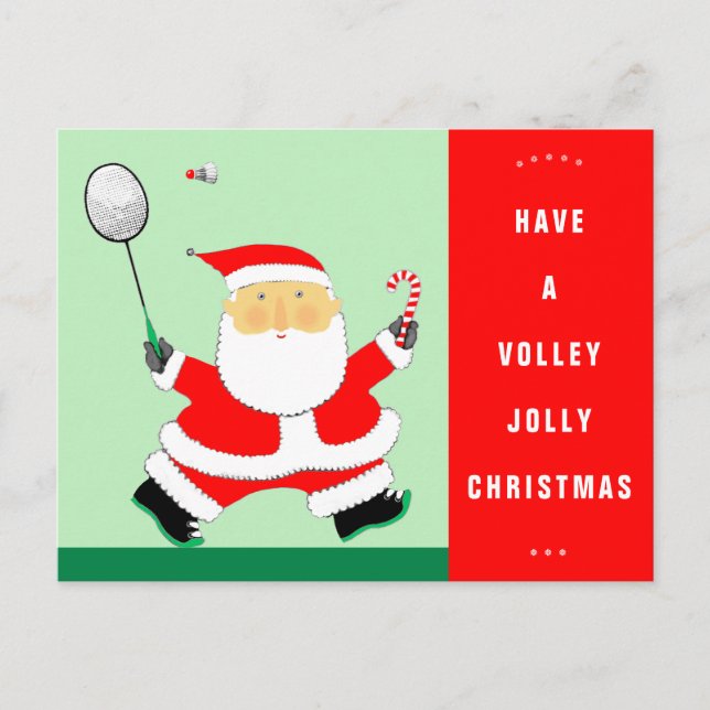 Cartões de Natal engraçados de Badminton (Frente)