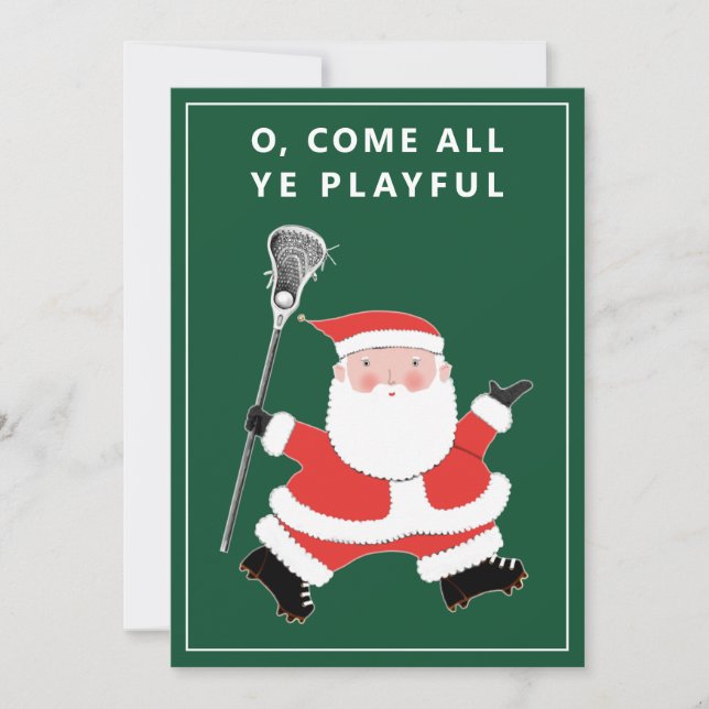 Cartões de Natal Engraçados de Lacrosse (Frente)