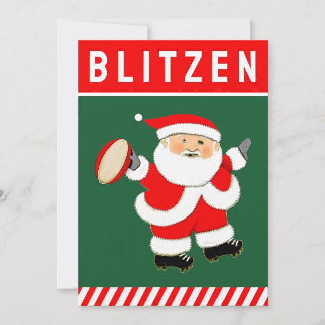 Cartões de Natal engraçados de rugby (Frente)