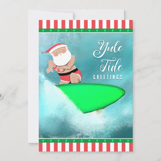 Cartões de Natal engraçados de surf da praia do Ha (Frente)