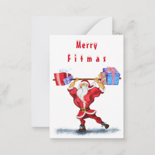 Cartões de Natal Engraçados do Papai Noel Fitness