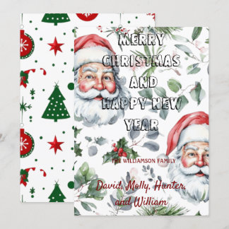 Cartões de Natal Feliz Natal cartão branco de feri