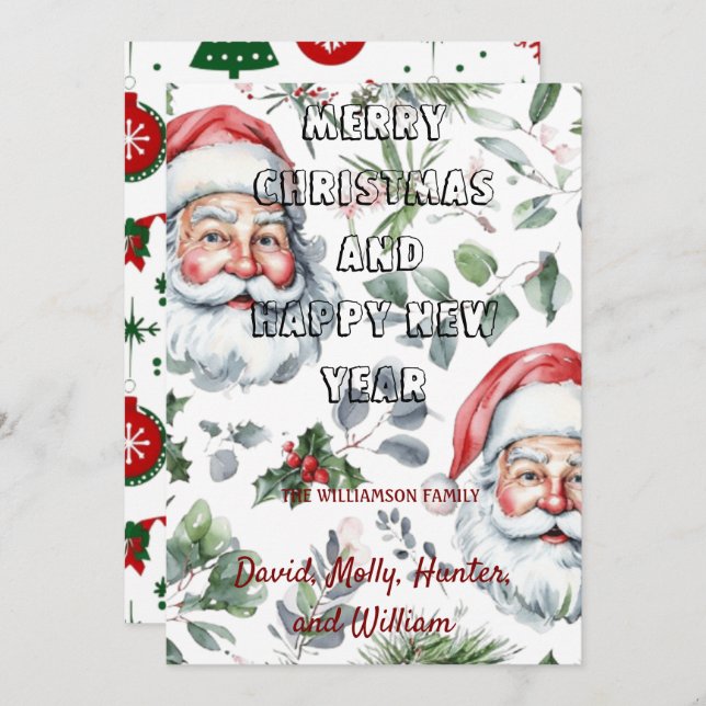 Cartões de Natal Feliz Natal cartão de feriado bra (Frente/Verso)