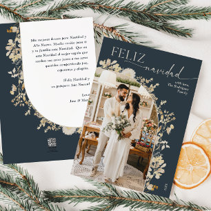 Cartões de Natal Feliz Navidad Dourado Vintage 1 F