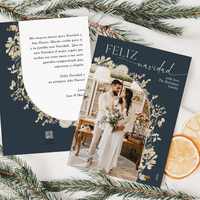 Cartões de Natal Feliz Navidad Dourados Vintage 1  (Criador carregado)