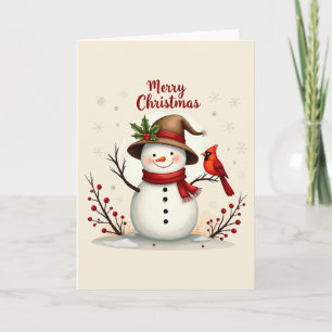 Cartões de Natal feliz Snowman