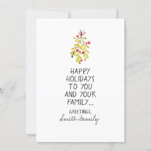 Cartões de natal Felizes da Watercolor Holly