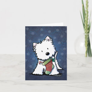 Cartões de Natal festivos de KiniArt Westie