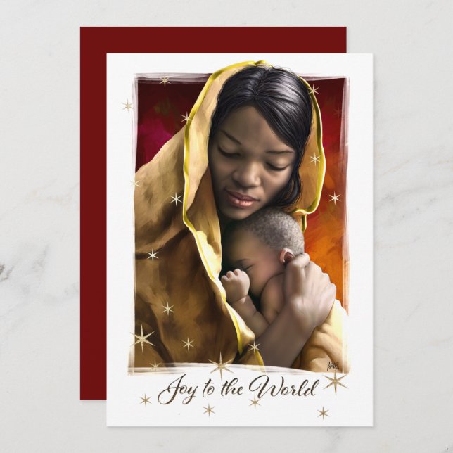 Cartões de Natal Flat da Madonna Americana African (Frente/Verso)