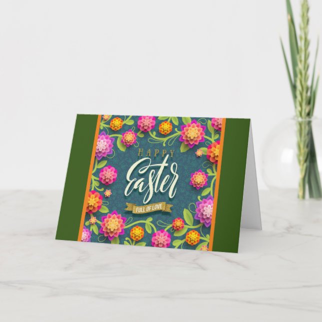 Cartões de natal Florais Bunny Feriados do felz pa (Frente)