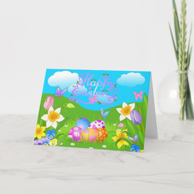 Cartões de natal Florais Bunny Feriados do felz pa (Frente)