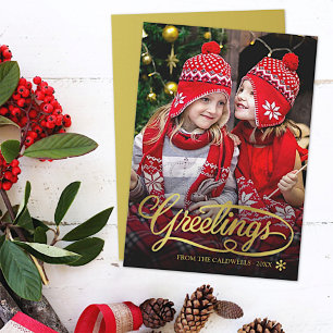 cartões de natal Foto da Família de Script de Pi