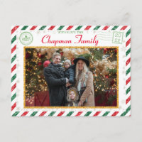 Cartões de natal Foto da família Glitter Air Mail