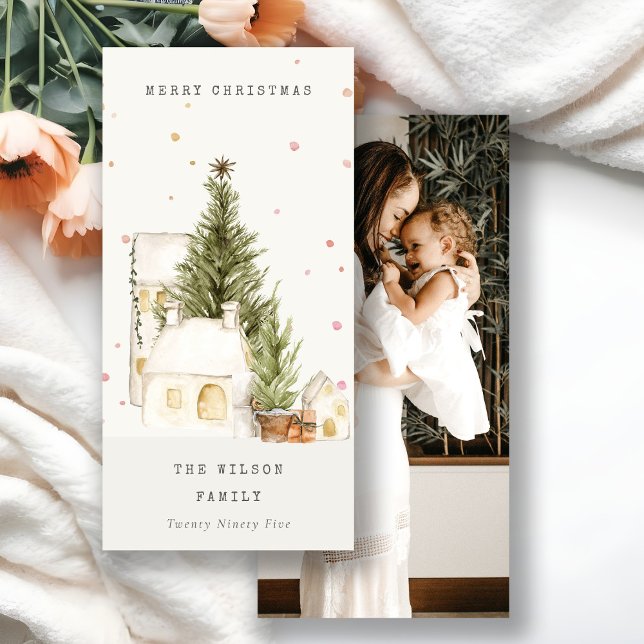 Cartões de natal Fotográficos de Casas de Árvore B (Criador carregado)