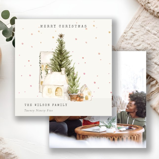 Cartões de natal Fotográficos de Casas de Árvore B (Criador carregado)