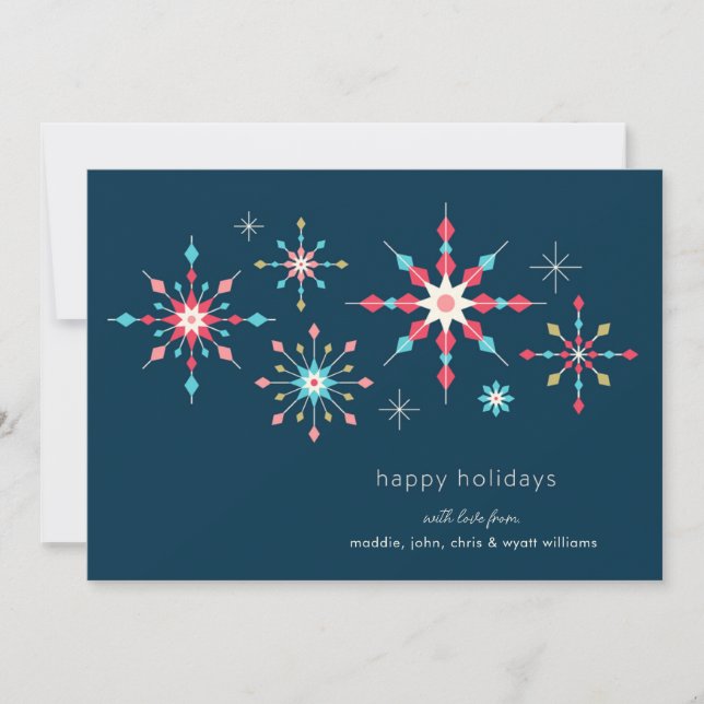 Cartões de natal Geométrico Snowflake (Frente)
