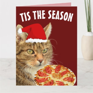 CARTÕES DE NATAL GRANDES DE GATO ANGORÁ PIZZA