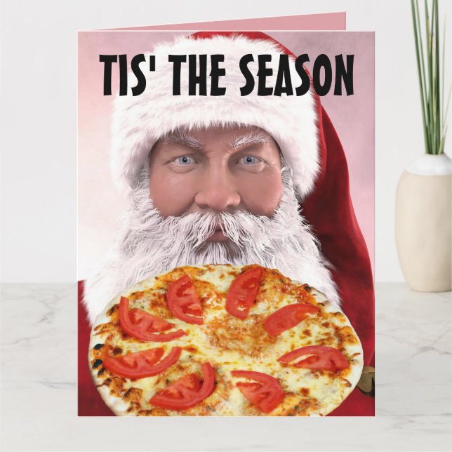 CARTÕES DE NATAL GRANDES DO PAPAI NOEL DA PIZZA (Frente)