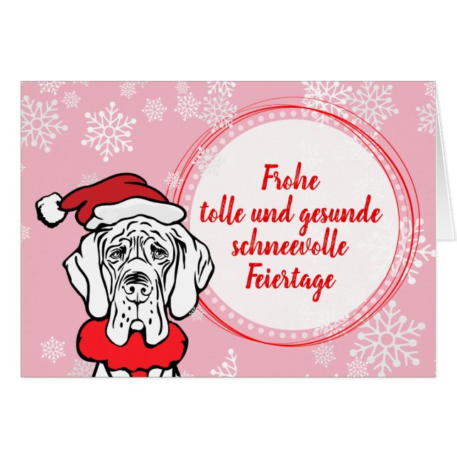 Cartões de Natal Great Dane padrão (Frente horizontal)