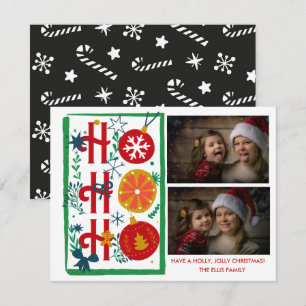 Cartões de Natal Ho Ho Ho Férias de Foto