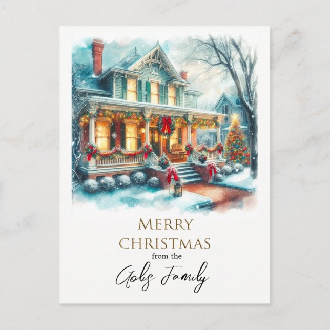 Cartões de natal inicial natais vintages (Frente)