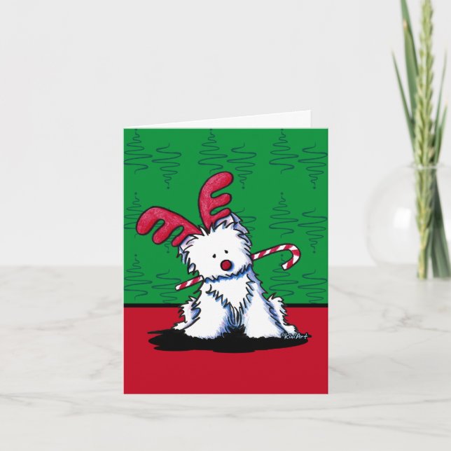 Cartões de Natal KiniArt Westie (Frente)