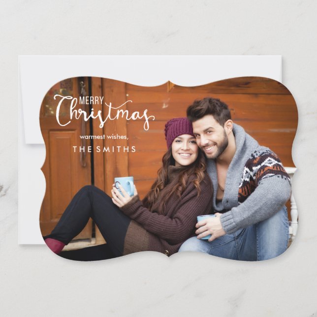 Cartões de Natal lisos da foto completa do Feliz (Frente)