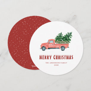 Cartões de Natal Merry Red Truck
