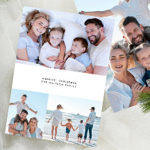 Cartões de Natal Multi Quatro Fotos Elegantes Simp