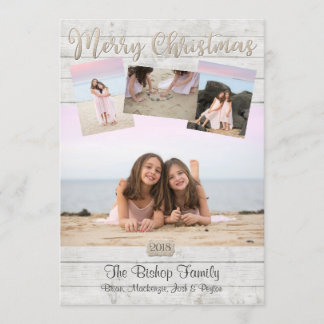 Cartões de Natal Náuticos com Foto e Fundo de Made